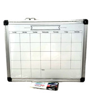 Dry Erase Whiteboard Monthly Calendar for Wall, 11" X 14" Magnetic Metal Frame