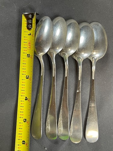 "Lote 5 cucharaditas STIEFF ROSE de plata de ley de 5 7/8"" 152 gramos sin monogramas" - Imagen 13 de 14