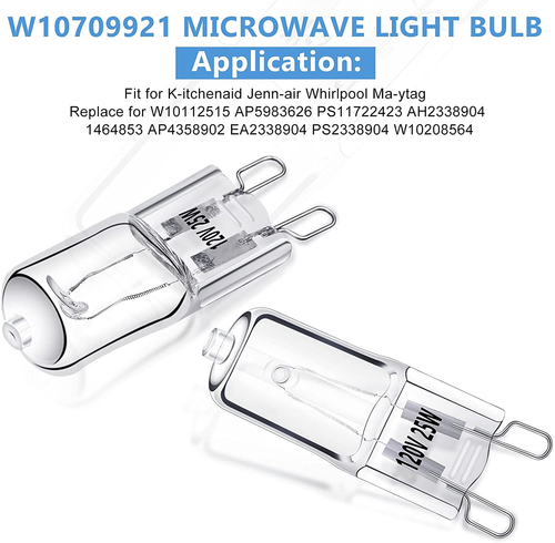 Microwave Light Bulbs Halogen Light Bulbs Compatible with Kitchenaid Jenn Air... - Picture 5 of 8