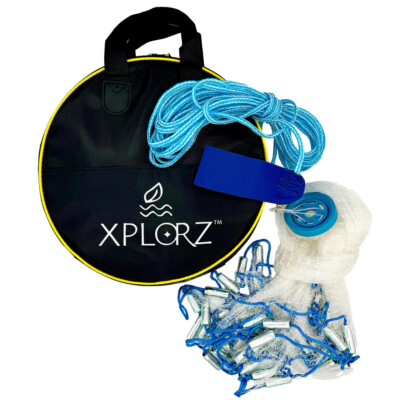 XplorZ Cast Net for Fishing 6ft Radius - Durable Cast Net for Bait Fish - Easy-t