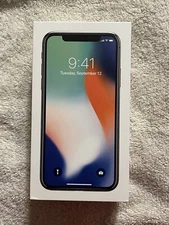 Apple iPhone X 256GB Silver EMPTY BOX ONLY. Manual and stickers Included
