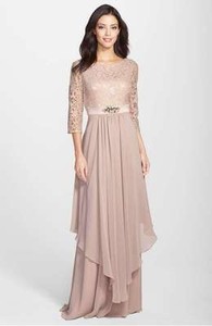 taupe chiffon dress