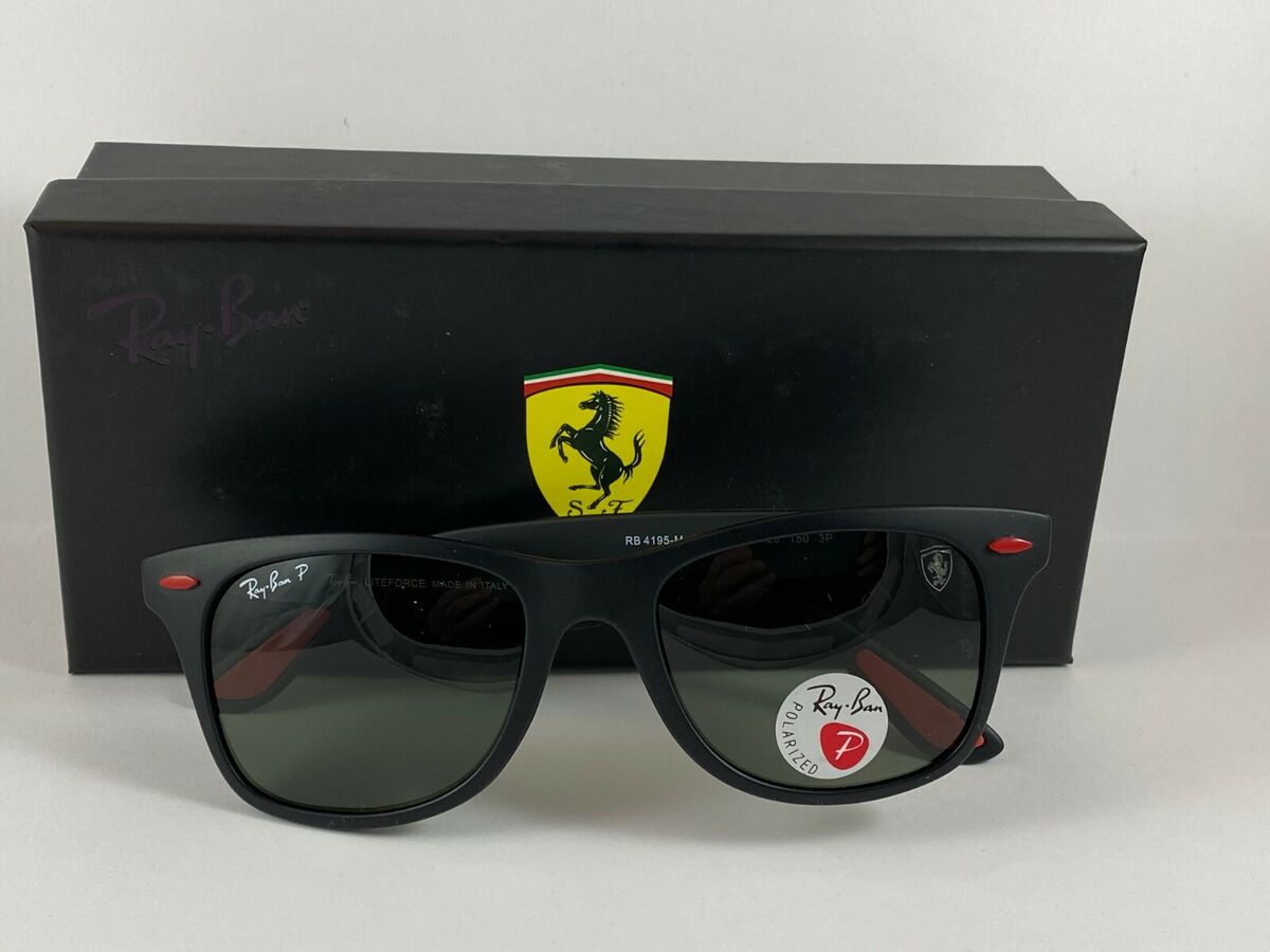 NEW RAY BAN RB4195M S607 Ferrari Sunglasses Black Grey NEW RAY BAN RB4195M S607 Ferrari Sunglasses Black Grey