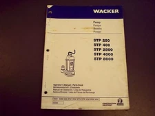 Wacker STP Pumps Service Manual and Parts Book E0392