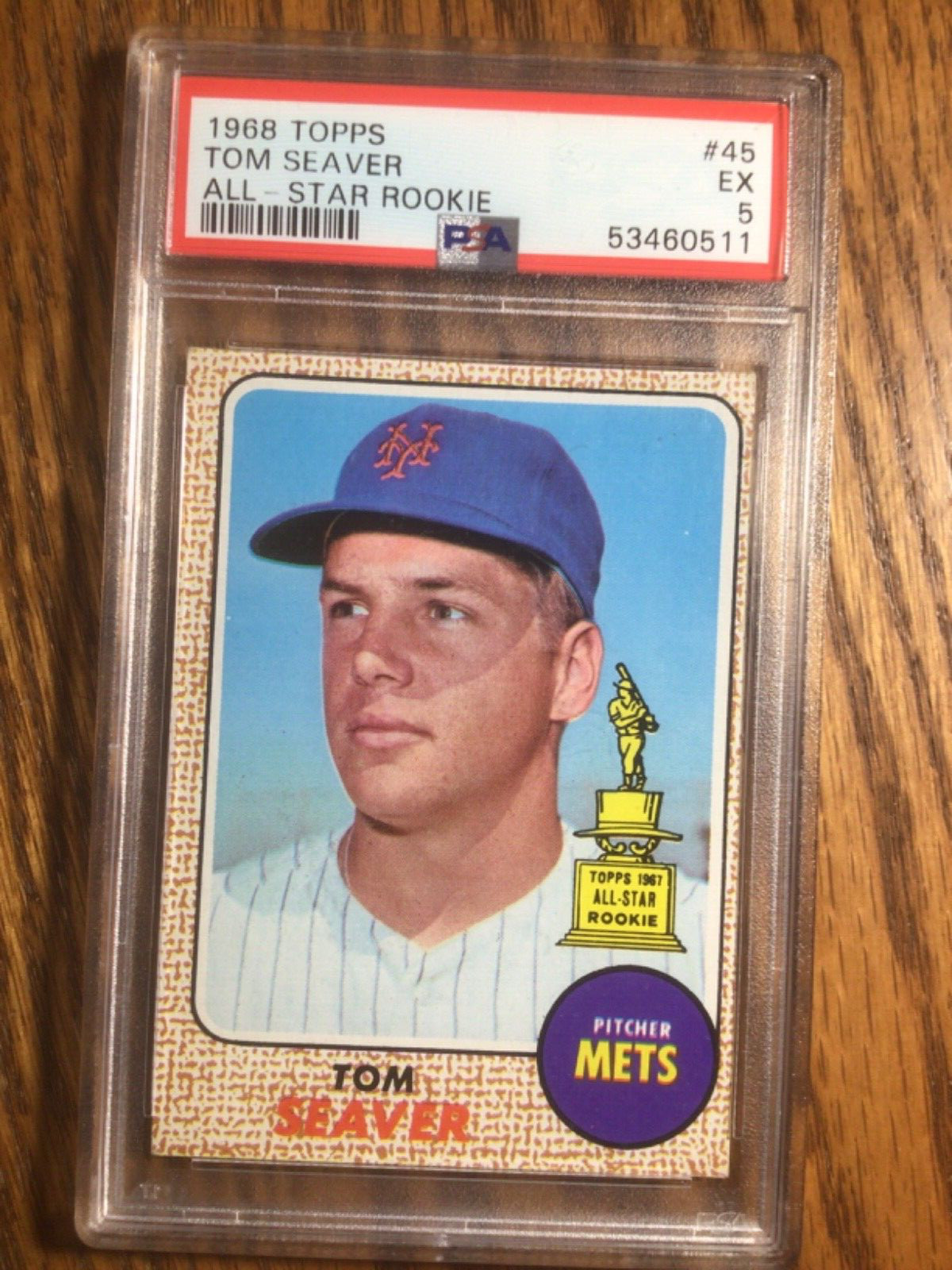 1968 Topps Tom Seaver Card #45 PSA 5 EX NY Mets All Star Rookie Cup