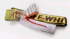 OFF-WHITE Men Yellow Industrial Logo Buckle Woven Belt 150cm