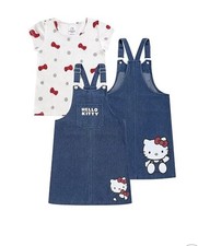 Sanrio Hello Kitty Jean Jumper Denim Dress Shirt, 2 piece set Girls Size: 10