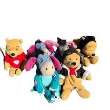 Vintage The Disney Store Winnie the Pooh Plush Eeyore Mini Bag Beanie 9" Lot 6
