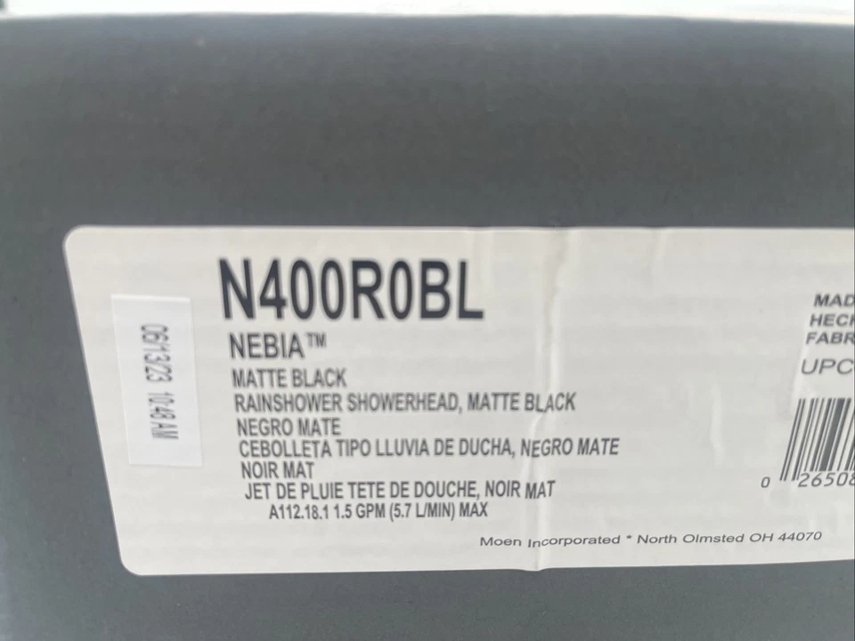 Moen Nebia Quatro N400R0BL Spa Ducha Incluye Cabezal de Ducha de Lluvia Negro Mate Nuevo Foto 3 de 4