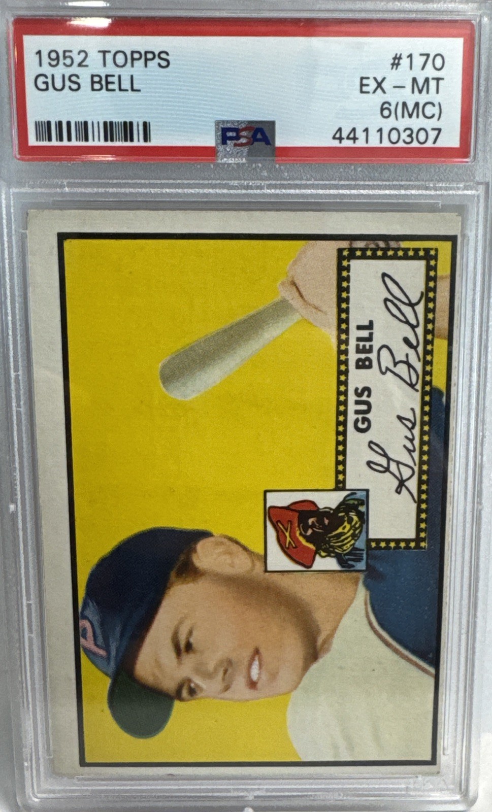 1952 Topps Gus Bell #170 PSA 6 EX MT - Pittsburgh Pirates