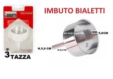 BIALETTI RICAMBI IMBUTO MOKA 3 TAZZE PER CAFFETTIERA MOKA GLI ORIGINALI BIALETTI