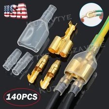 140/700X Motorcycle 3.9mm Bullet Crimp Terminal Brass Wire Connector Female&Male