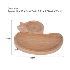 —Wooden Cute Plate Divided Dish Bowl Food Serving Tray For Kid ChildrenDuck