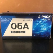 2-Pack 05A Black Toner Cartridge H-CE505A Compatible for HP P2035 P2055 Printers