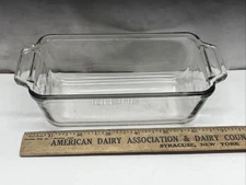 Rare vintage Anchor Hocking mini loaf pan clear glass 2 X 3 X 5”