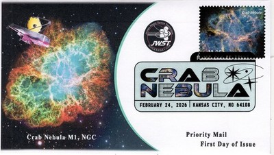 26-062, 2026, SC 6056, Crab Nebula, First Day Cover, Digital Color Postmark, Spa