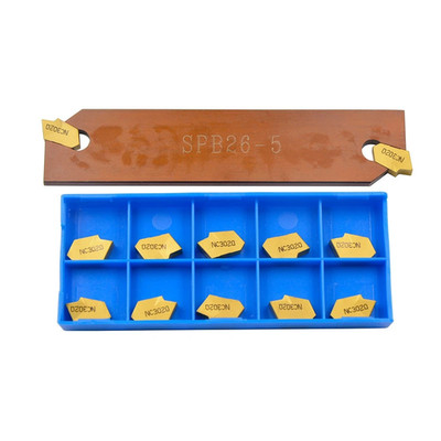 SPB26-5  Blade Slotting Tool + 10PCS 5MM GTN Grooving Cut-Off Carbide Inserts
