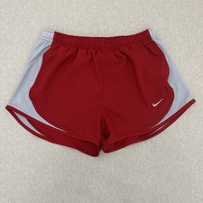 Nike Team Vintage Shorts Youth Size M Red Grey Hight Rise Running Athletic Y2K