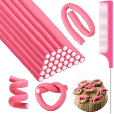 30PCS Flexible Curling Rods Hair Twist Flexi Rods Hair Curlers Set Soft No Heat