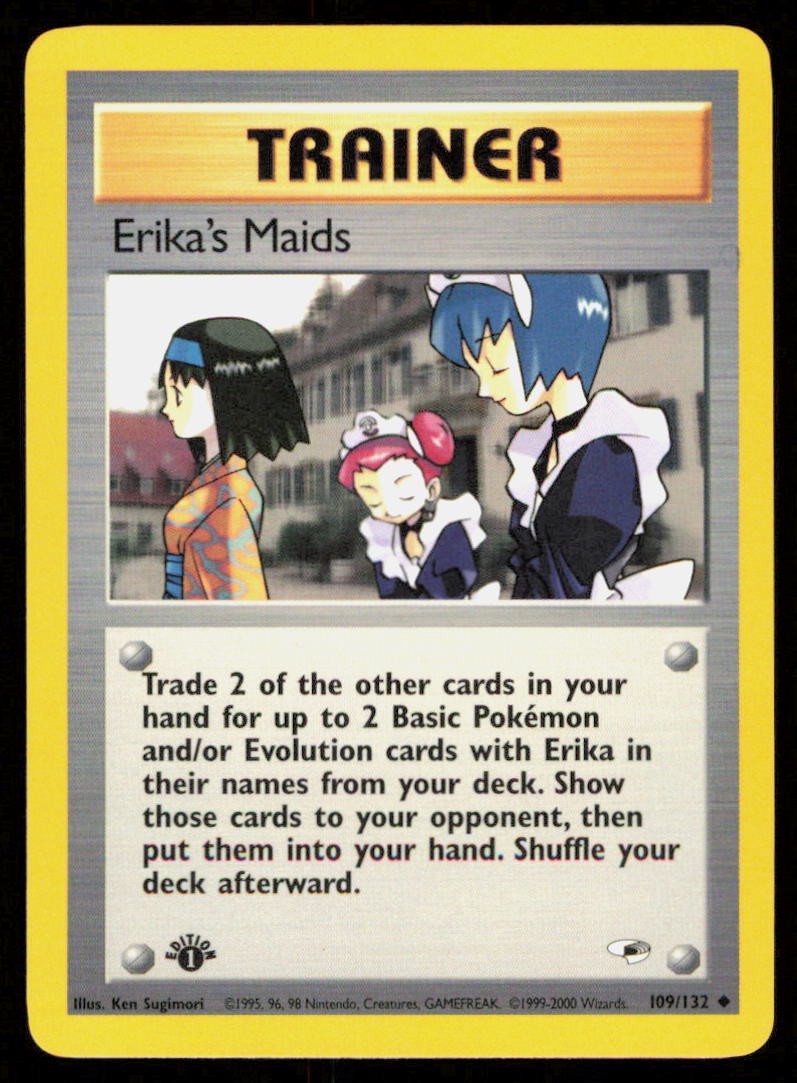 POKEMON 1ST EDITION ERIKA'S MAIDS 109/132 VINTAGE UNCOMMON GYM HEROES NM