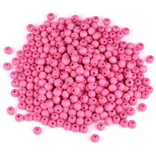 400PCS Wooden Beads 16mm Large Round Wood Beads Bulk for DIY Craft 16MM Pink