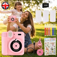 Kids Camera Instant Print Camera for Kids with 32G Card and 3 Rolls Print Paper