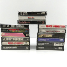 Mixed Lot 15 Vintage Cassette Tapes Rock Pop Holiday Billy Joel Zeppelin More