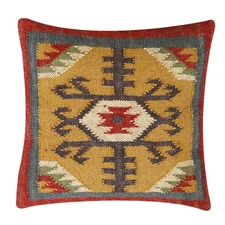 handmade Throw Pillow Jute kilim pillow cover Navajo south western cushion cover