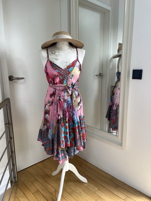 Duftiges Sommerkleid, Trägerkleid, Blümchenmuster, Volants, S
