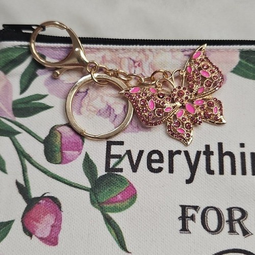 Bolso de Maquillaje Bíblico Cristiano Floral Estuche de Cosméticos Motivacional con Llavero Dije - Imagen 2 de 5