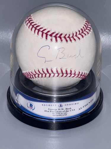 George H. Bush "41° Presidente POTUS" Pallone da baseball autografato firmato Auto BAS - Foto 12 di 17