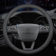 New Nappa Leather car Steering Wheel Cover, Universal 15 inch Black
