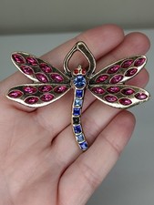 Coraline Dragonfly Hair Clip Sparkly CZ Gems Gold Tone Laika Missing One Stone
