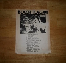 1982 Original Black Flag Summer 82 Tour Concert Poster Flyer Punk Vintage 80s