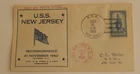 USS New Jersey (BB 62) first day postal service for recommission December 6 1950