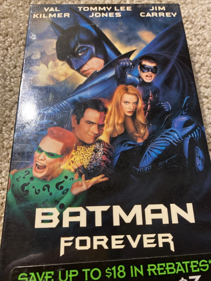 Batman Forever VHS (1995) – Val Kilmer, Jim Carrey, Tommy Lee Jones – Vintage Foto 3 de 3