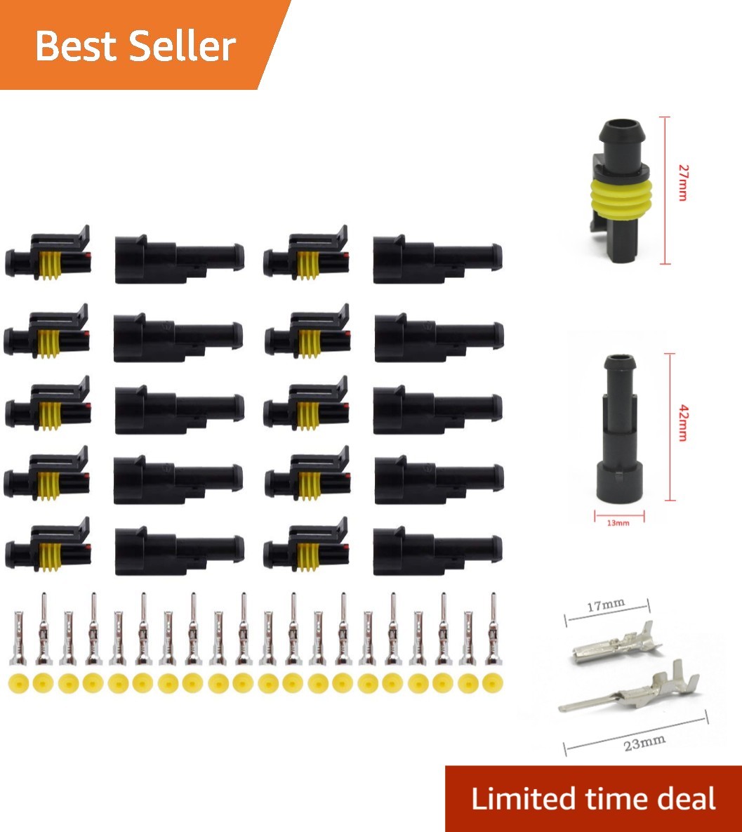 High-Quality 1 Pin Waterproof Electrical Connector Kit -  Certified - 10 Sets
