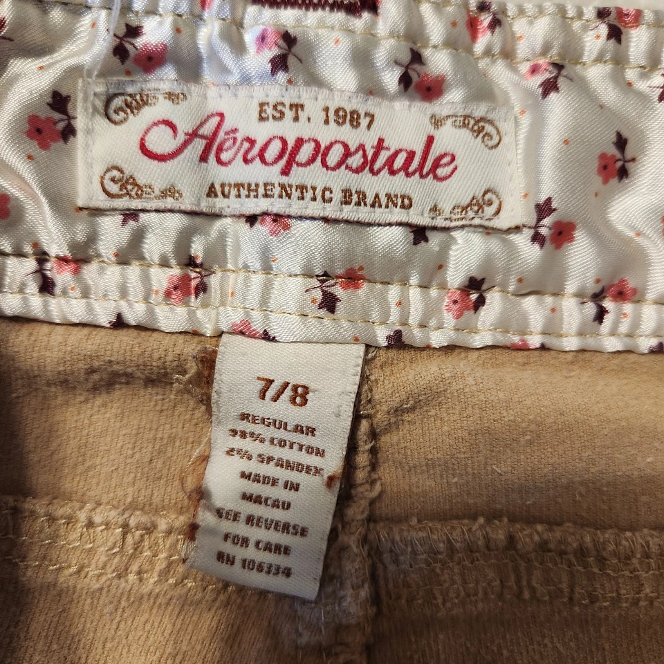 Pantalones De Colección Y2K Aeropostale Bronceado Pierna Acampanada Tiro Bajo Bolsillos con Solapa Juniors Talla 7/8 Foto 4 de 4