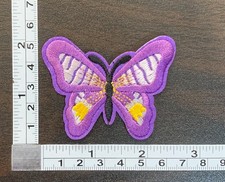 Purple Butterfly Embroidered Iron On Patch