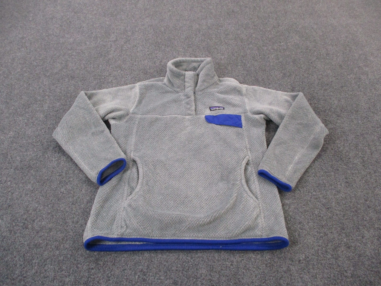 Patagonia Jacket Women M Gray Snap T Fleece Fuzzy Sweater Outdoor Camping 25442