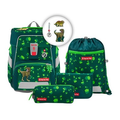 SBS Step by Step Schulranzen-Set SPACE Dino Targo 5tlg Schultaschen-Set