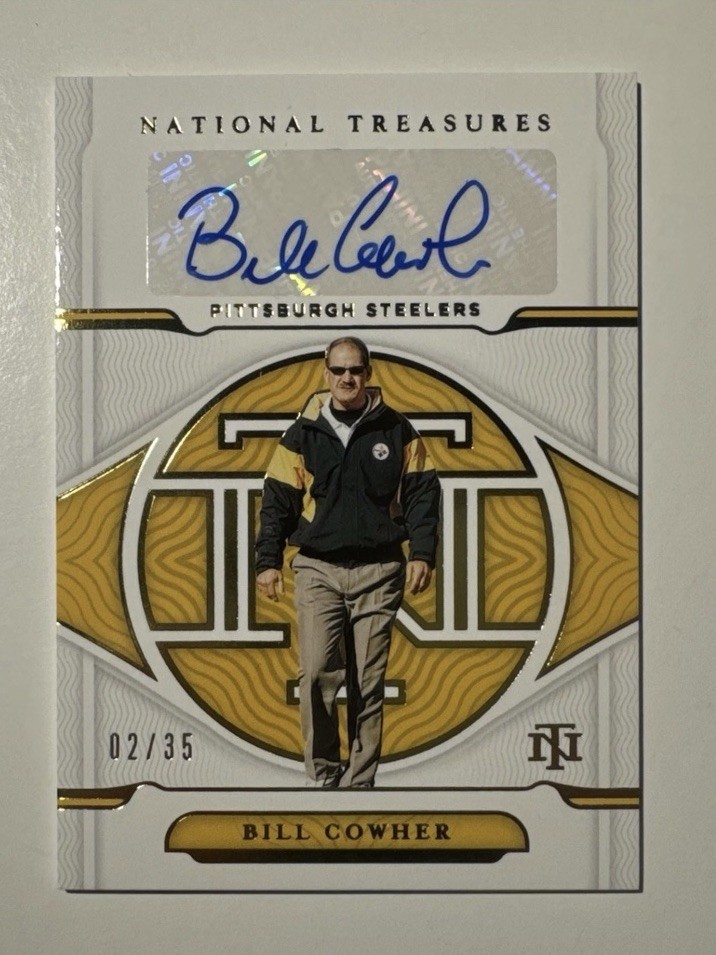 2021 Panini National Treasures Bill Cowher Auto 2/35 Pittsburgh Steelers HOF 