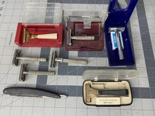 Vintage GILLETTE Shick Eversharp Stiletto SHAVING RAZOR Lot Double Edge