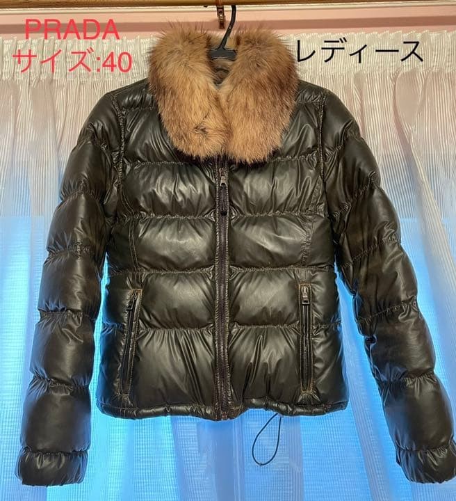 PRADA Down Jacket Womens Down Jacket with Fox Fur… - image 1
