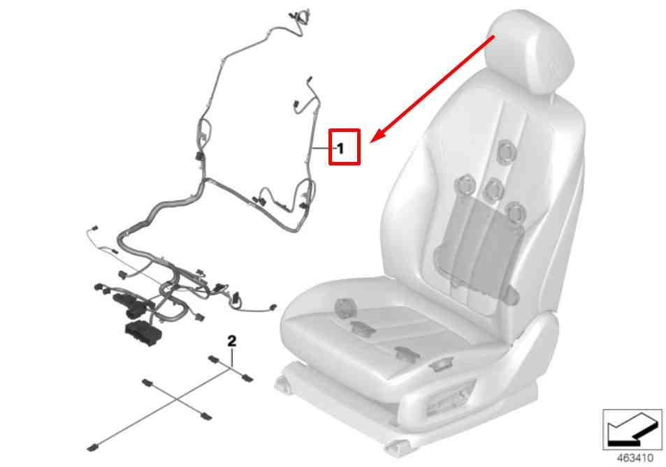 Arnés de cableado asiento confort delantero derecho BMW G31 61129390299 9390299 NUEVO