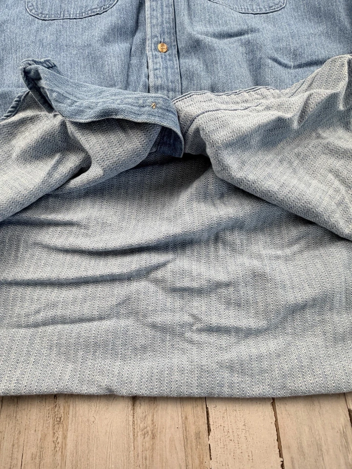 Camisa vaquera vintage años 90 DUCK HEAD para hombre talla grande jean desteñido desgastado Foto 4 de 4