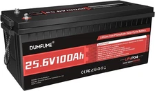 24V 100Ah LiFePO4 Lithium Battery BMS Deep Cycle For Solar RV Camper Marine RV