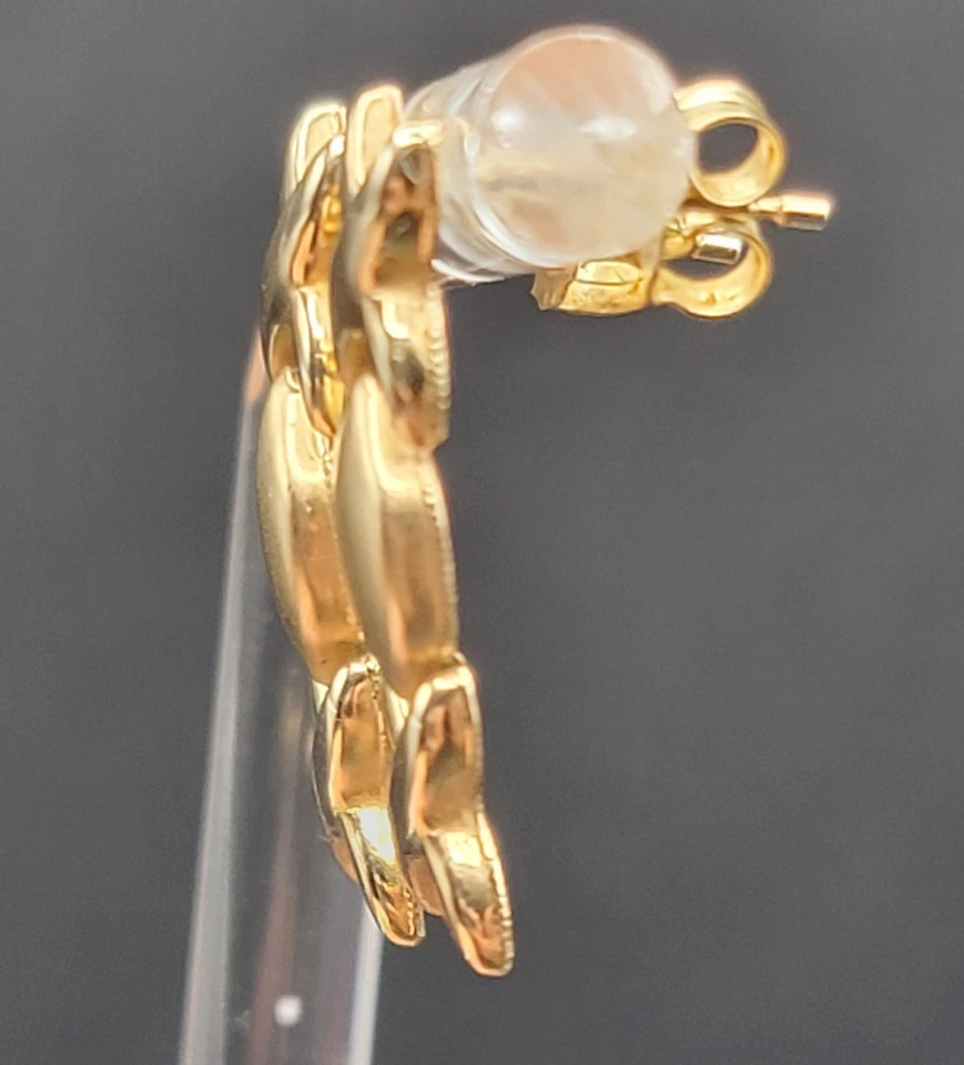 Aretes de oro amarillo de 10 quilates XOXO abrazos besos estilo de colección acabado pulido cepillado Foto 3 de 4