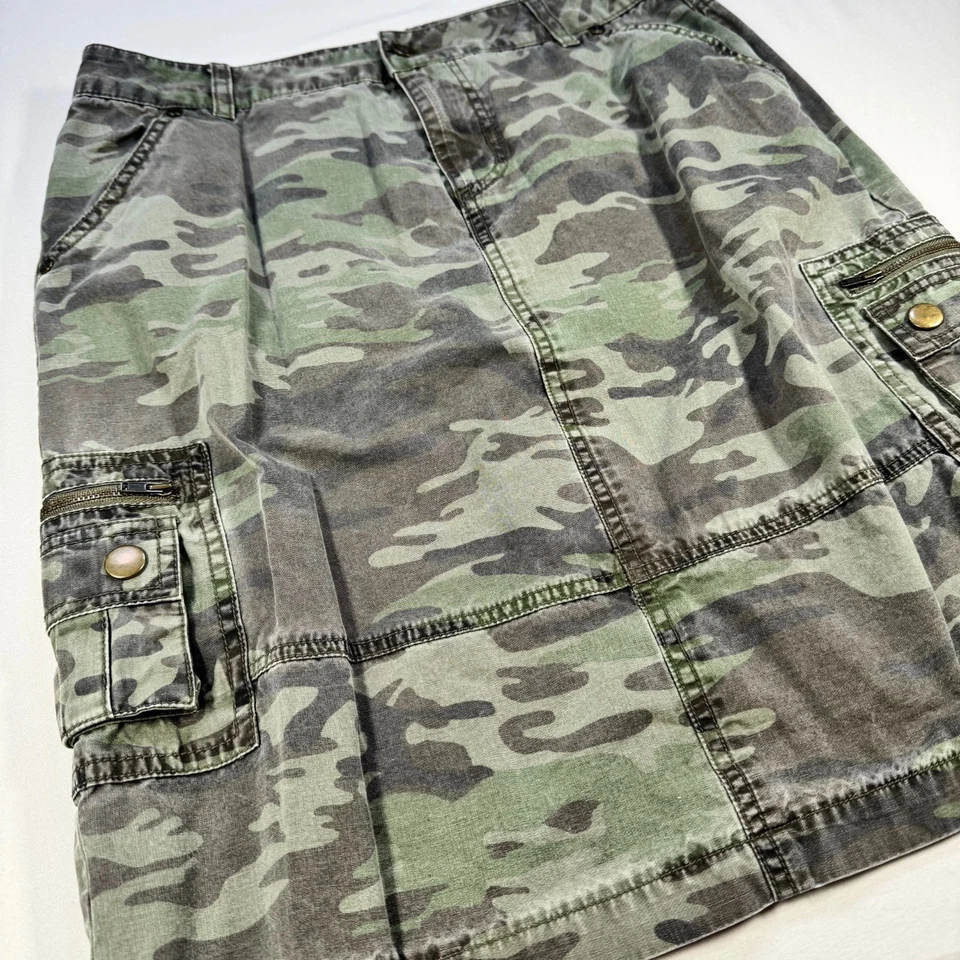 Женская юбка-карго Faded Glory размер 8 камуфляж 100% хлопок универсальные карманы - Изображение 2 из 4