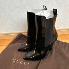 GUCCI Boot US 7 EU 37 Black Patent Leather Barely Worn